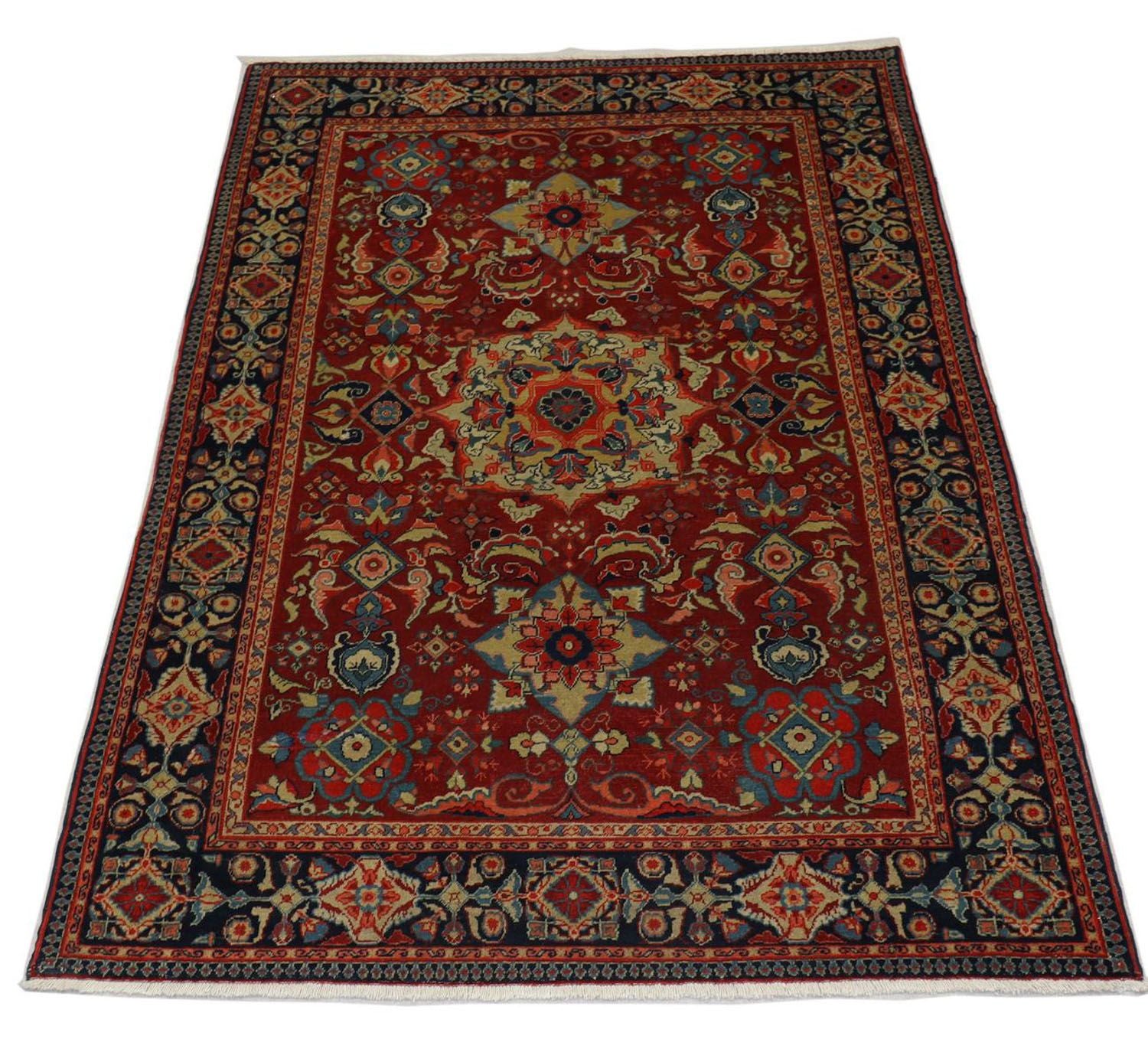 Orientalsk tæppe - 205 x 139 cm - mørkerød