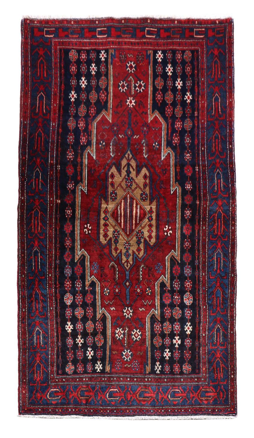 Gabbeh Tæppe - Loribaft Persisk - 243 x 133 cm - rød