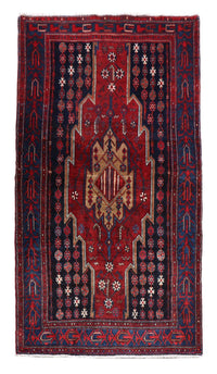 Gabbeh Tæppe - Loribaft Persisk - 243 x 133 cm - rød