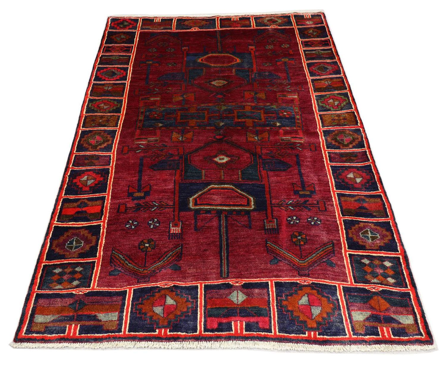 Gabbeh Tæppe - Loribaft Persisk - 220 x 160 cm - lysrød