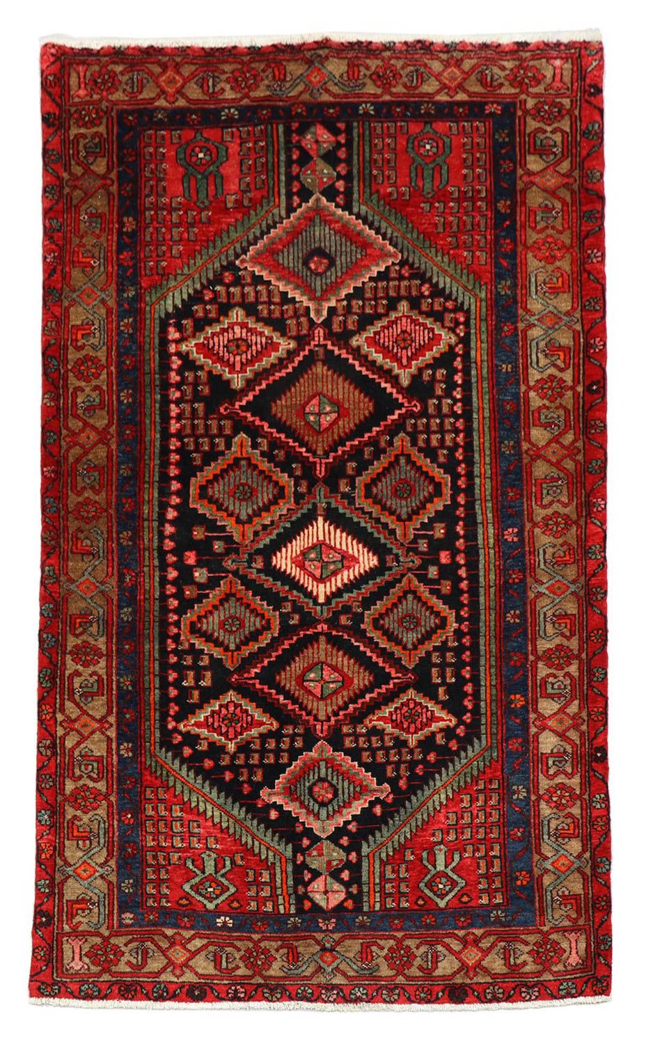 Persisk tæppe - Nomadisk - 217 x 138 cm - sort