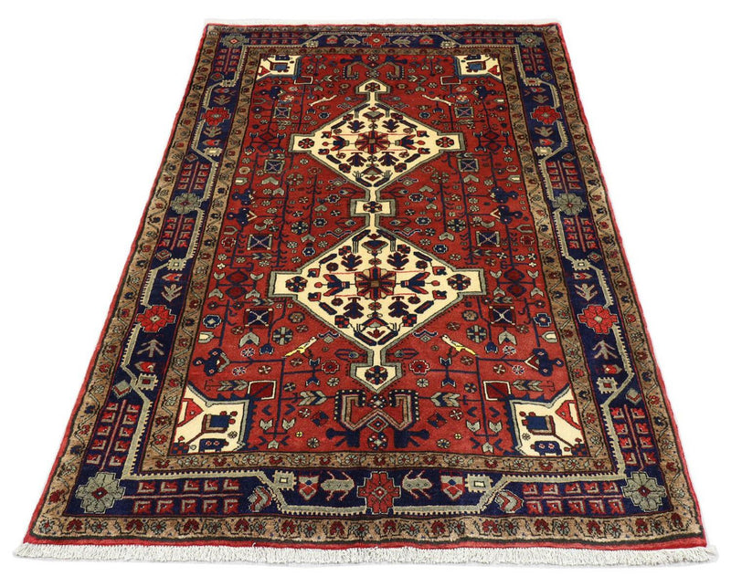 Persisk tæppe - Nomadisk - 212 x 151 cm - mørkerød