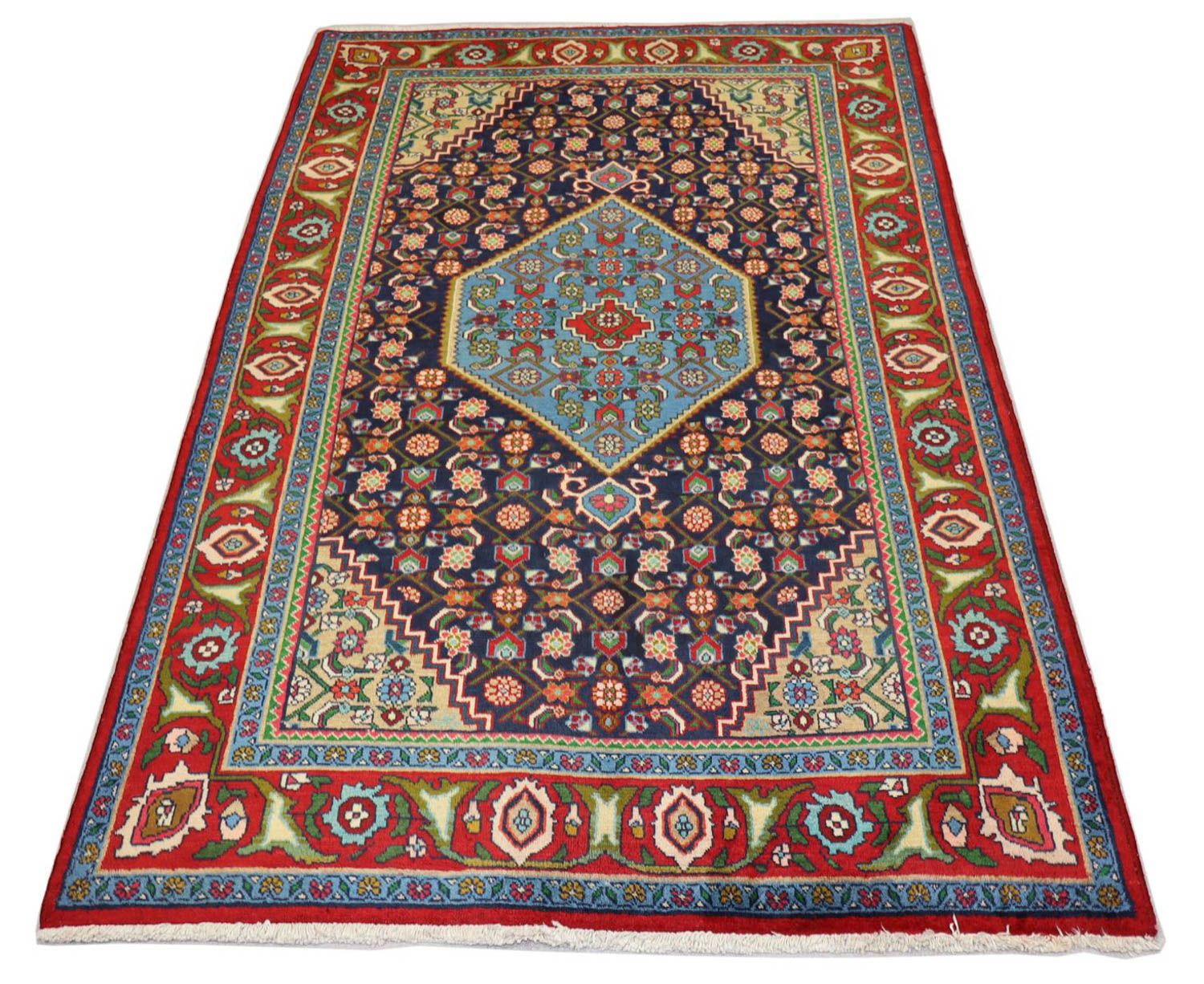 Persisk tæppe - Nomadisk - 203 x 137 cm - mørkeblå