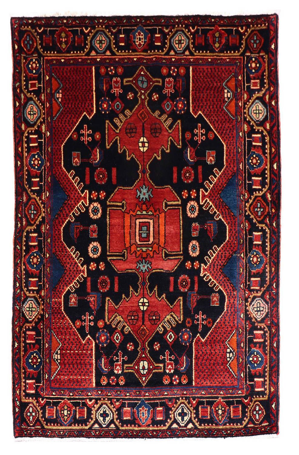 Persisk tæppe - Nomadisk - 202 x 138 cm - sort