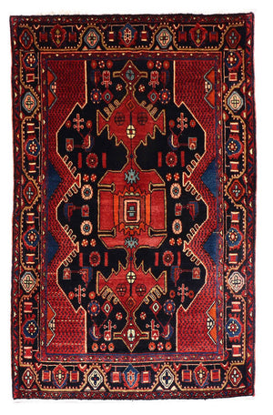 Persisk tæppe - Nomadisk - 202 x 138 cm - sort