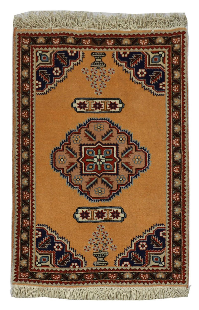 Persisk tæppe - Nomadisk - 99 x 71 cm - guld