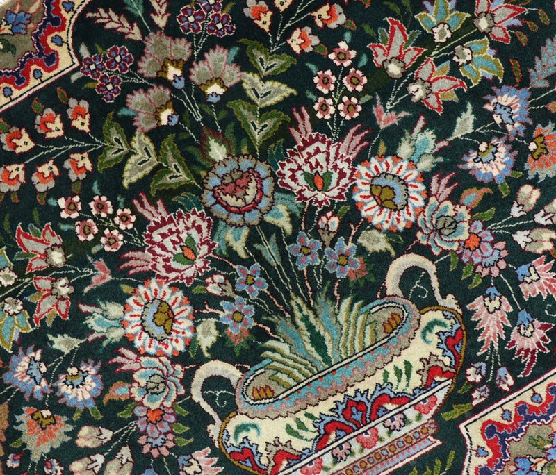 Persisk tæppe - Tabriz - 92 x 68 cm - mørkeblå