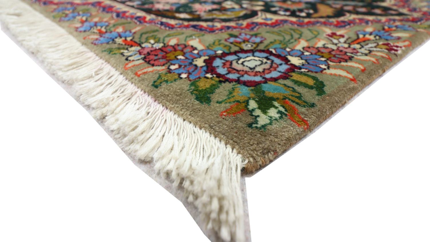Persisk tæppe - Tabriz - 92 x 68 cm - mørkeblå