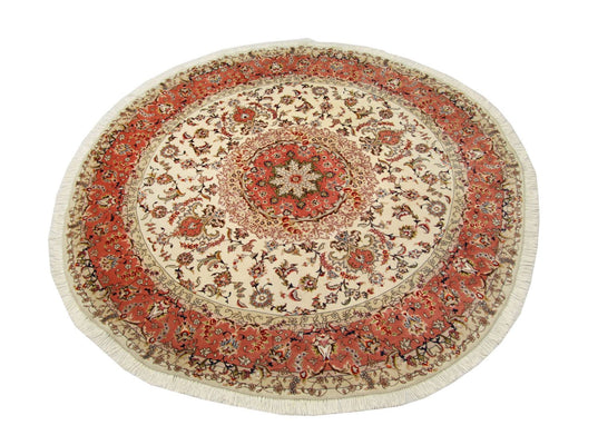 Persisk tæppe - Tabriz - Royal rundt  - 230 x 230 cm - beige