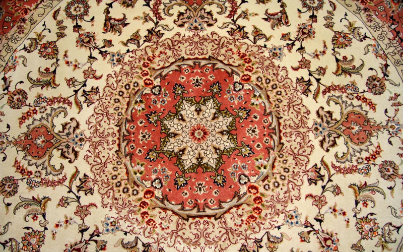 Persisk tæppe - Tabriz - Royal rundt  - 230 x 230 cm - beige