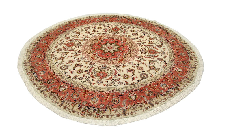 Persisk tæppe - Tabriz - Royal rundt  - 230 x 230 cm - beige