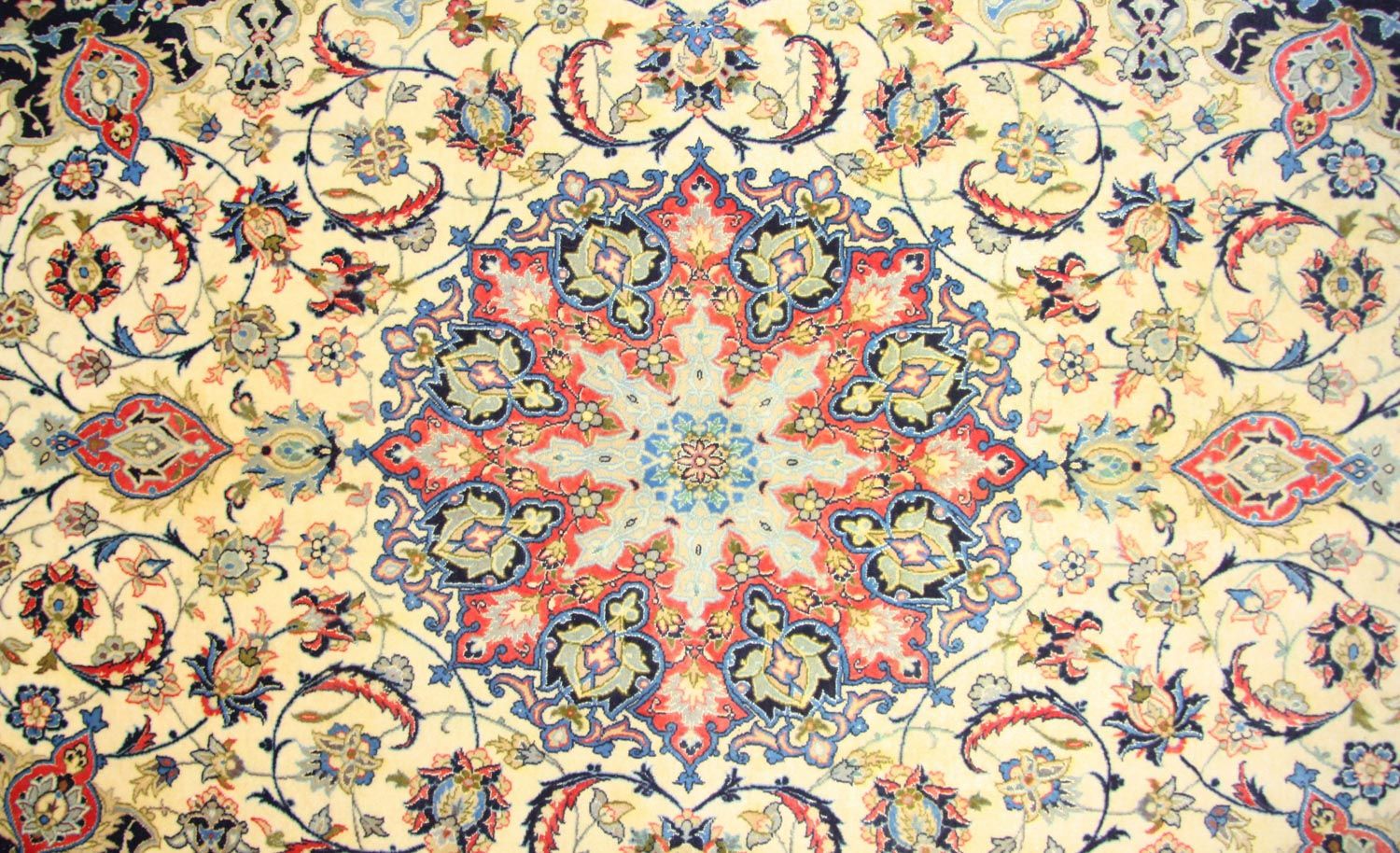 Persisk tæppe - Isfahan - Premium - 243 x 153 cm - beige