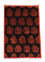 Afghansk tæppe - 180 x 127 cm - mørkerød