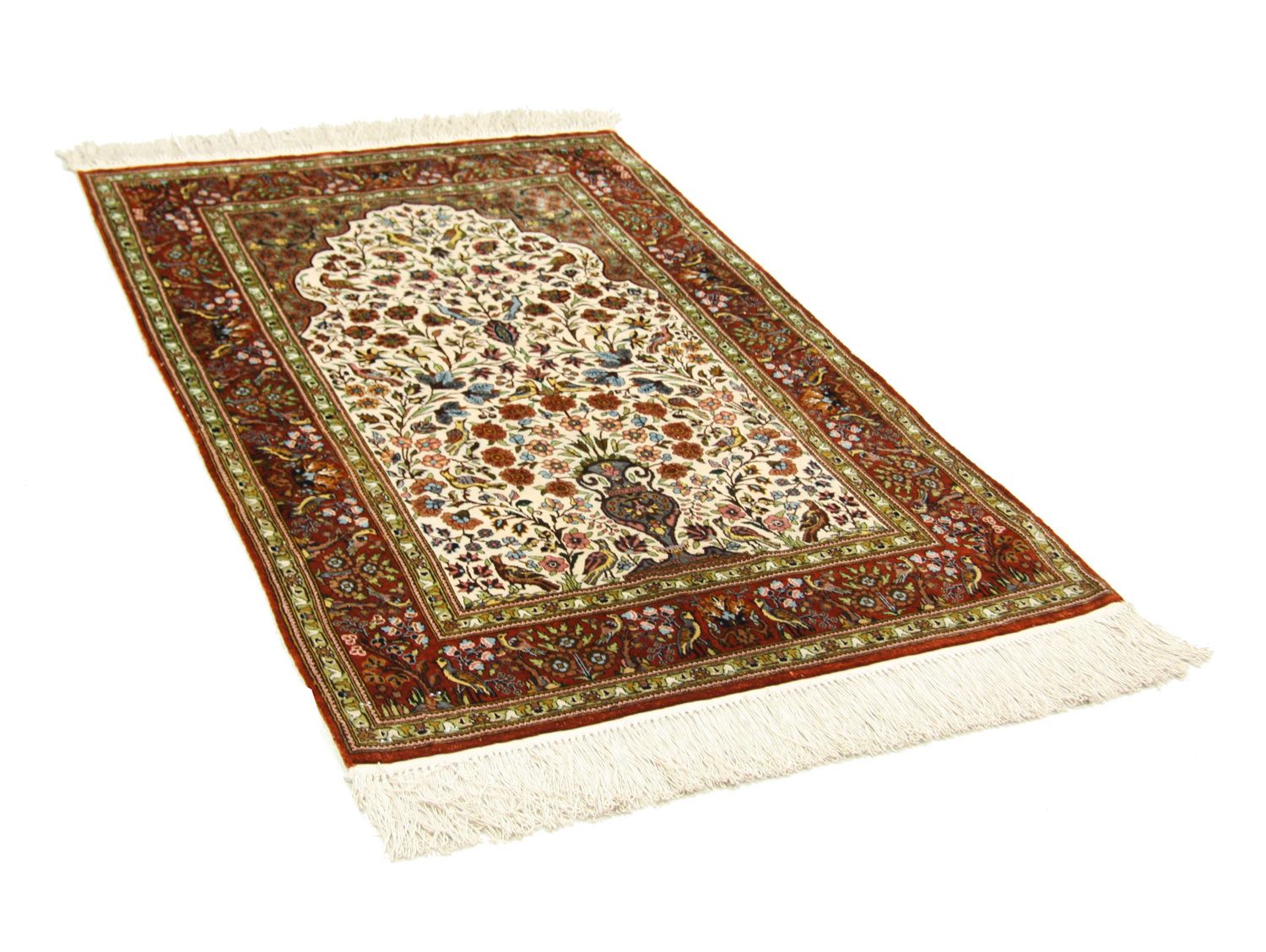 Silketæppe - Hereke Silk - Premium - 128 x 80 cm - beige
