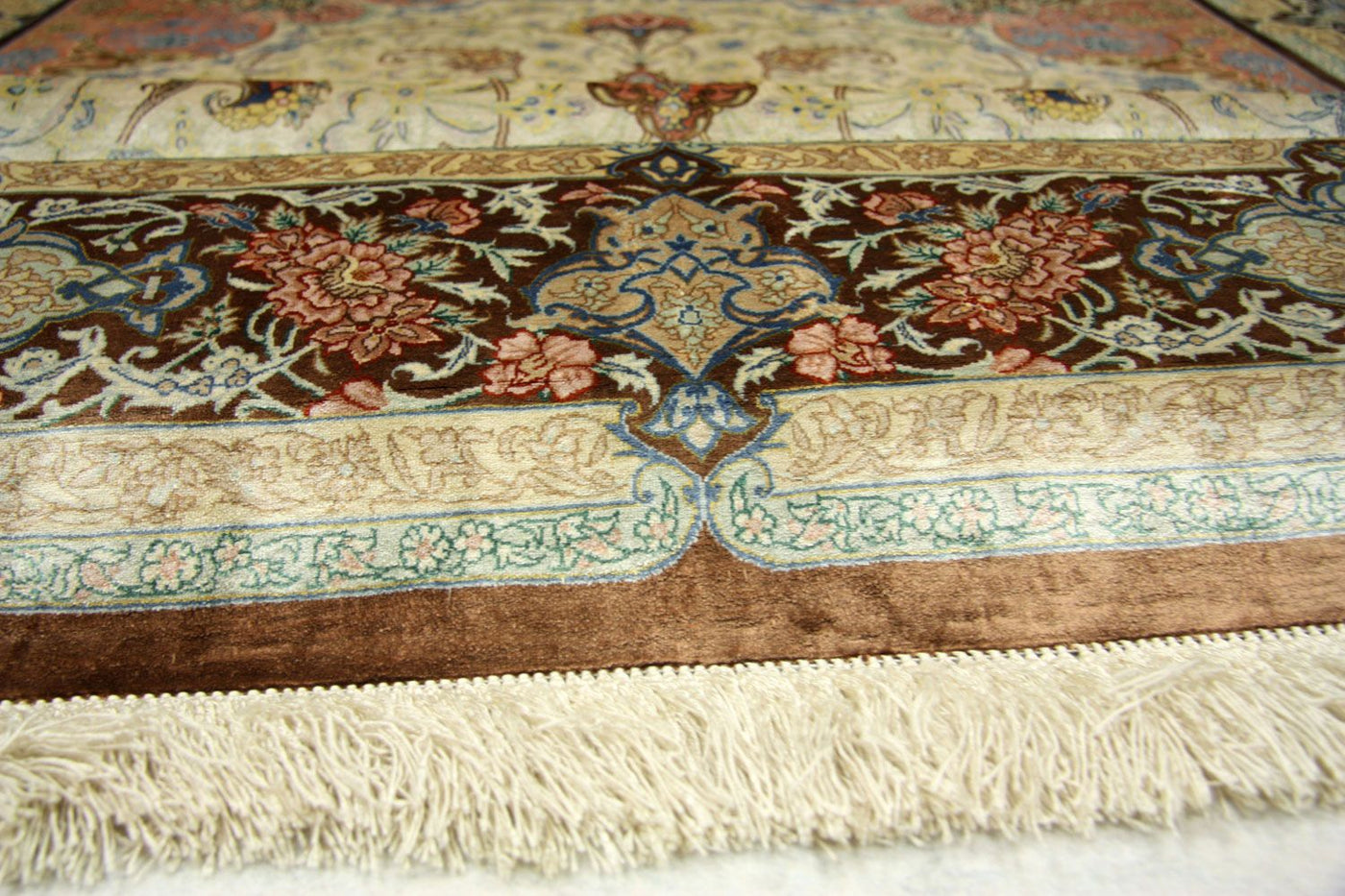 Qom silke Tæppe 240x155cm - Persisk tæppe
