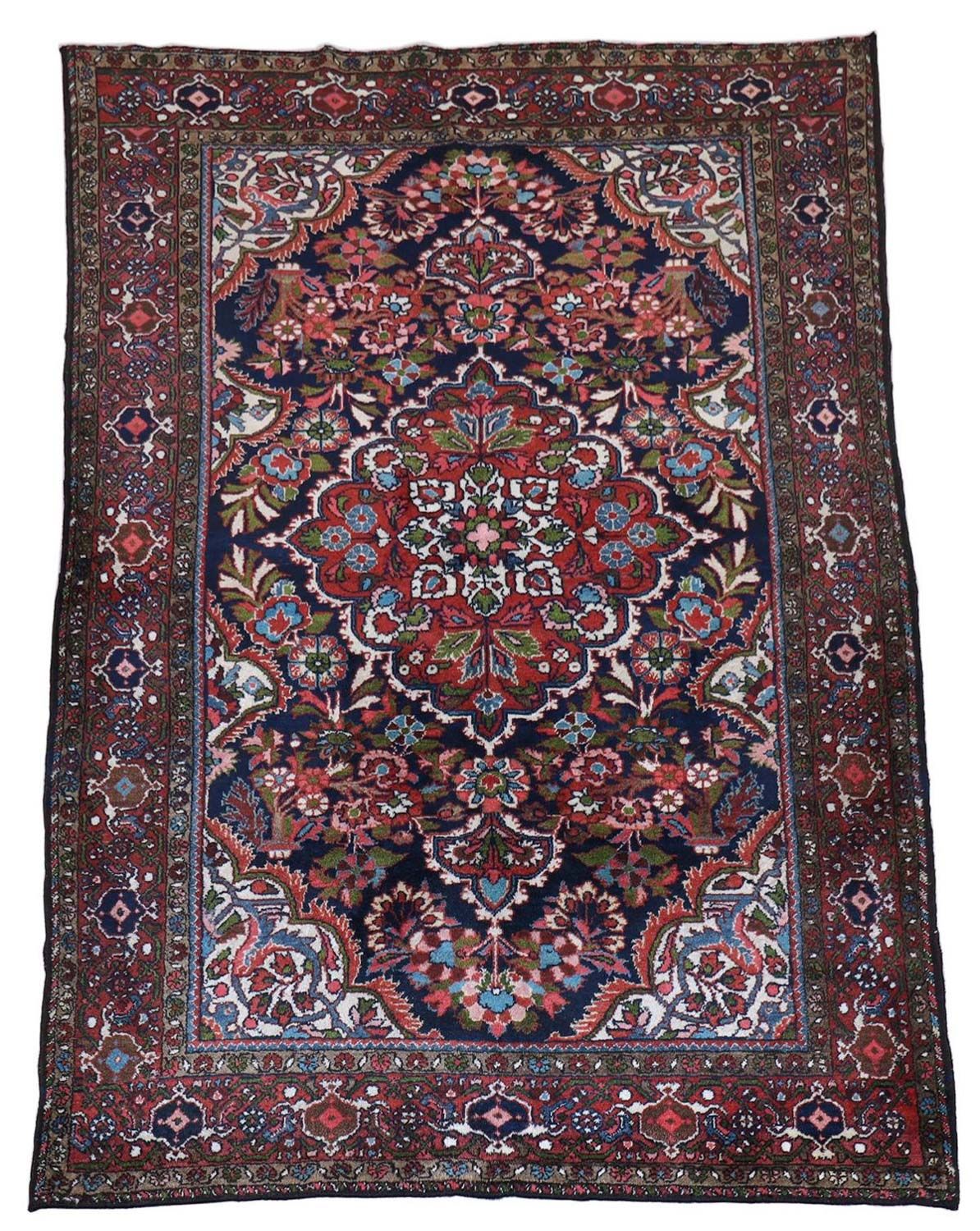 Persisk tæppe - Nomadisk - 205 x 142 cm - mørkeblå