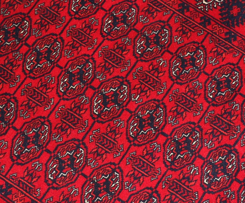 Løber Afghansk tæppe - 278 x 83 cm - mørkerød