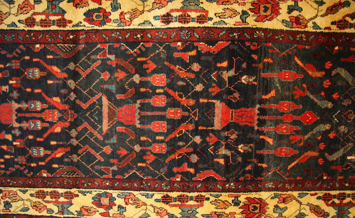 Løber Persisk tæppe - Nomadisk - 410 x 104 cm - blå