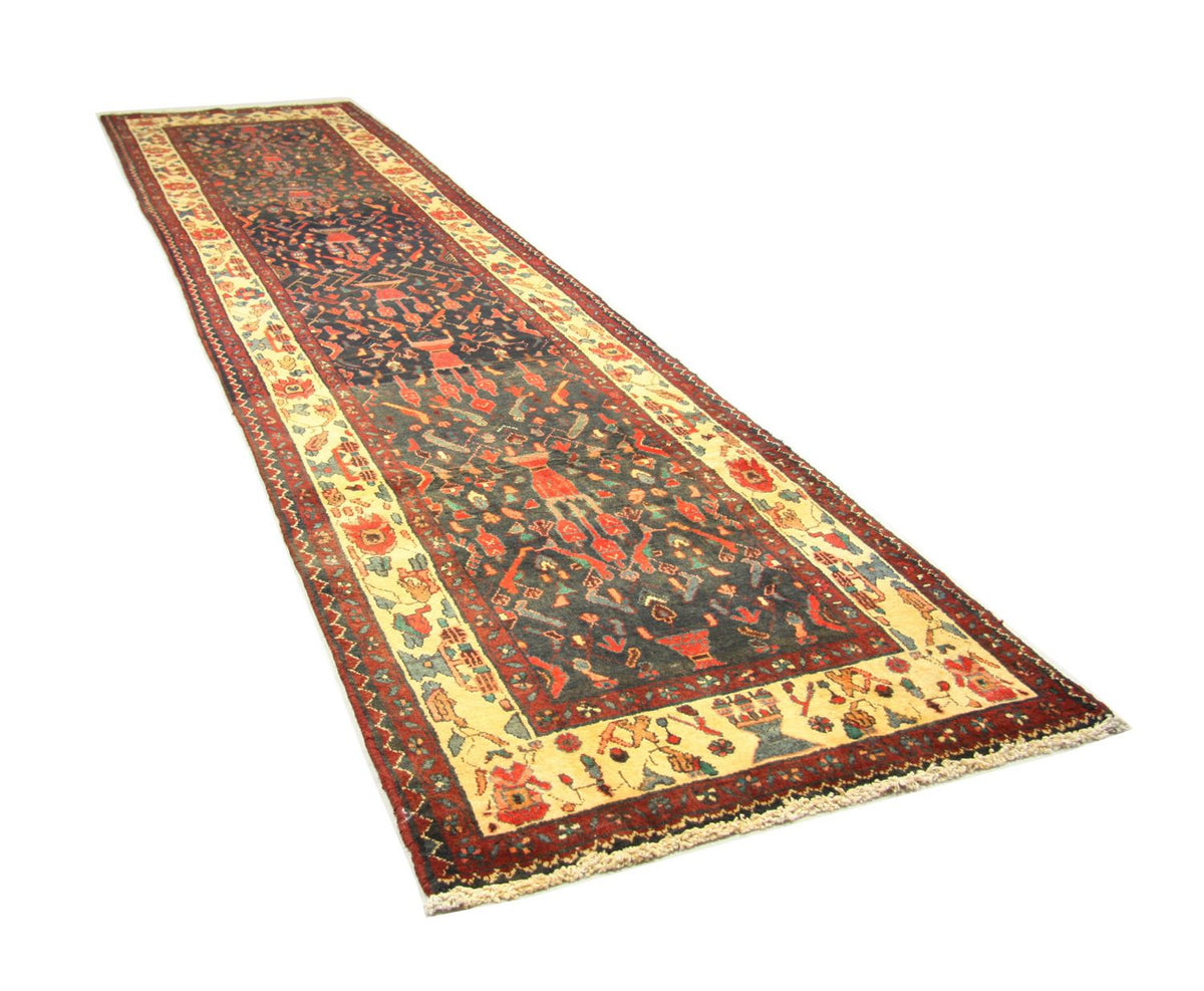 Løber Persisk tæppe - Nomadisk - 410 x 104 cm - blå