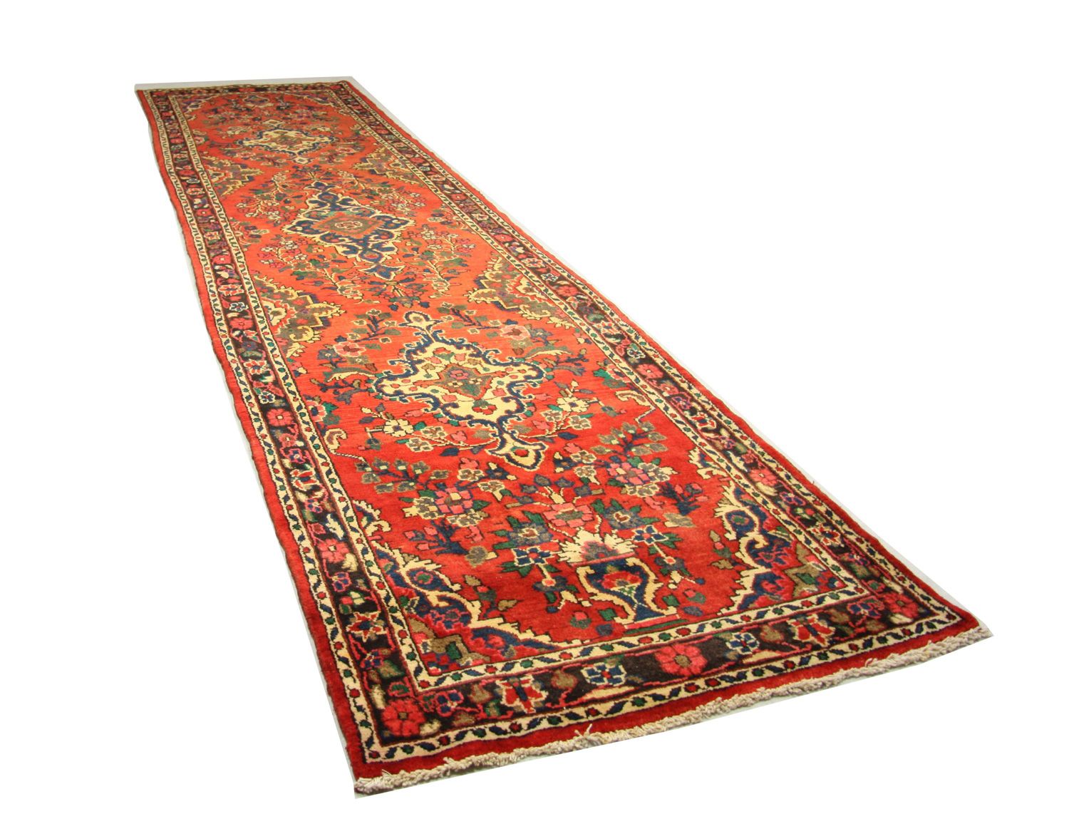 Løber Persisk tæppe - Nomadisk - 453 x 113 cm - rød