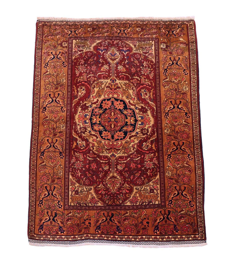 Silketæppe - afghansk silke - 154 x 115 cm - rød