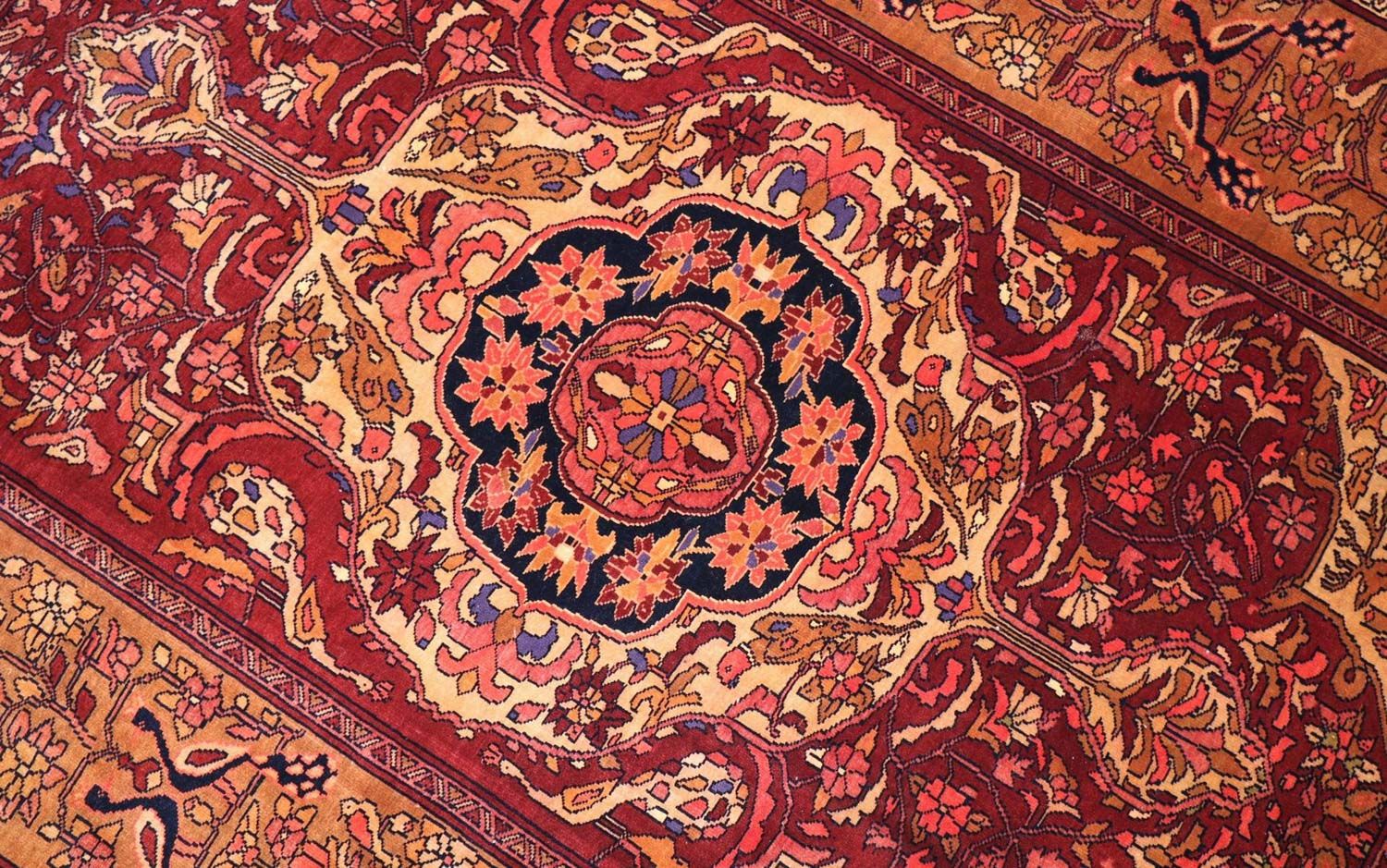 Silketæppe - afghansk silke - 154 x 115 cm - rød