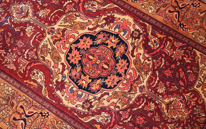 Silketæppe - afghansk silke - 154 x 115 cm - rød