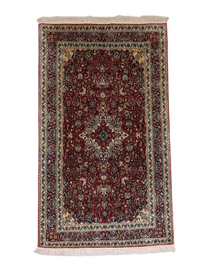 Silketæppe - Kashmir Silk - 150 x 90 cm - mørkerød