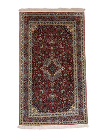 Silketæppe - Kashmir Silk - 150 x 90 cm - mørkerød