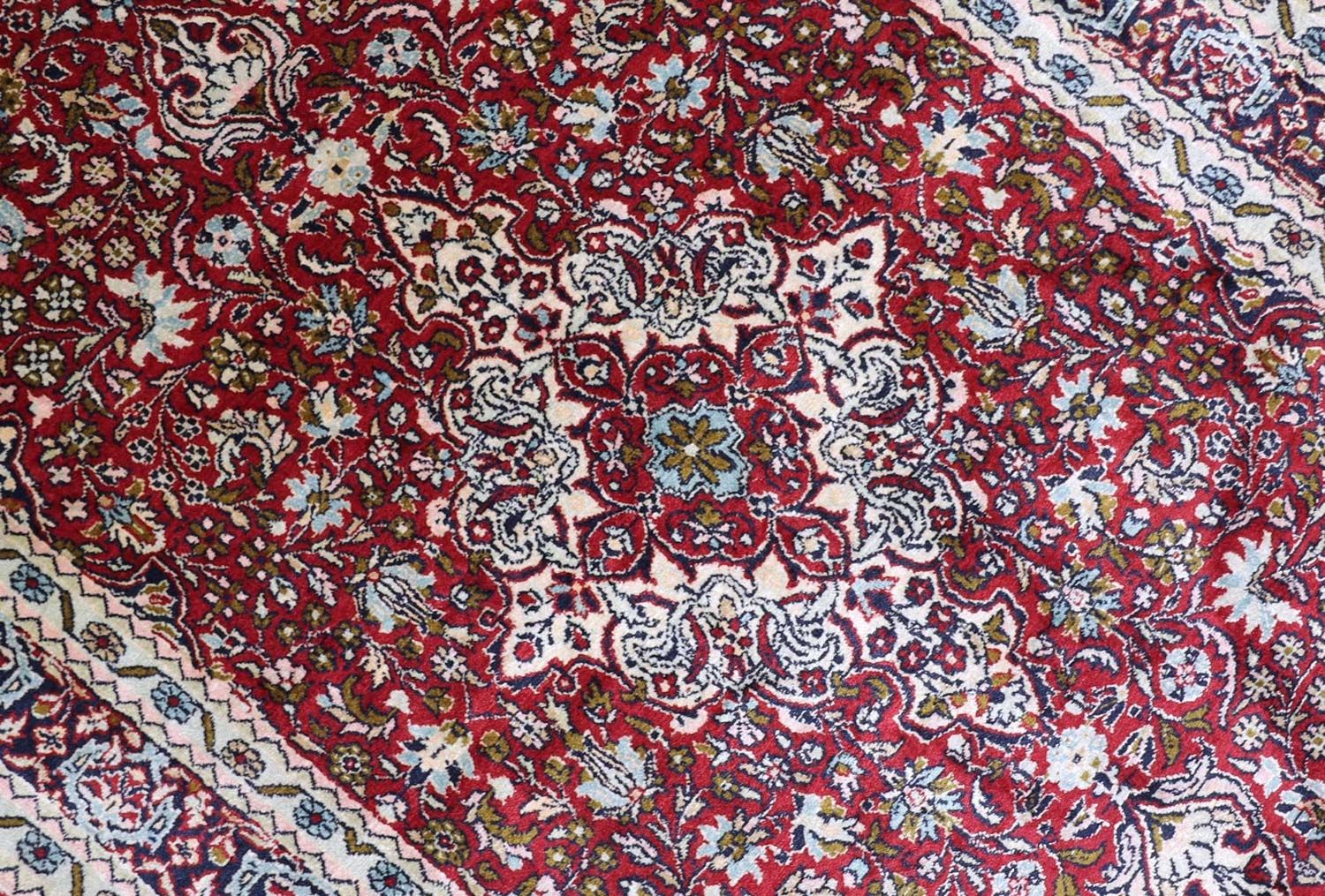 Silketæppe - Kashmir Silk - 150 x 90 cm - mørkerød