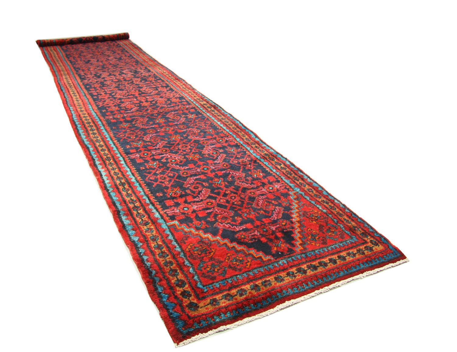 Løber Persisk tæppe - Nomadisk - 497 x 107 cm - blå