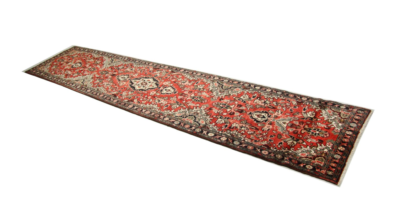 Løber Persisk tæppe - Nomadisk - 384 x 83 cm - rød