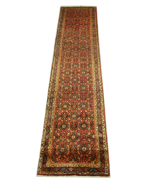 Løber Persisk tæppe - Nomadisk - 380 x 80 cm - brun