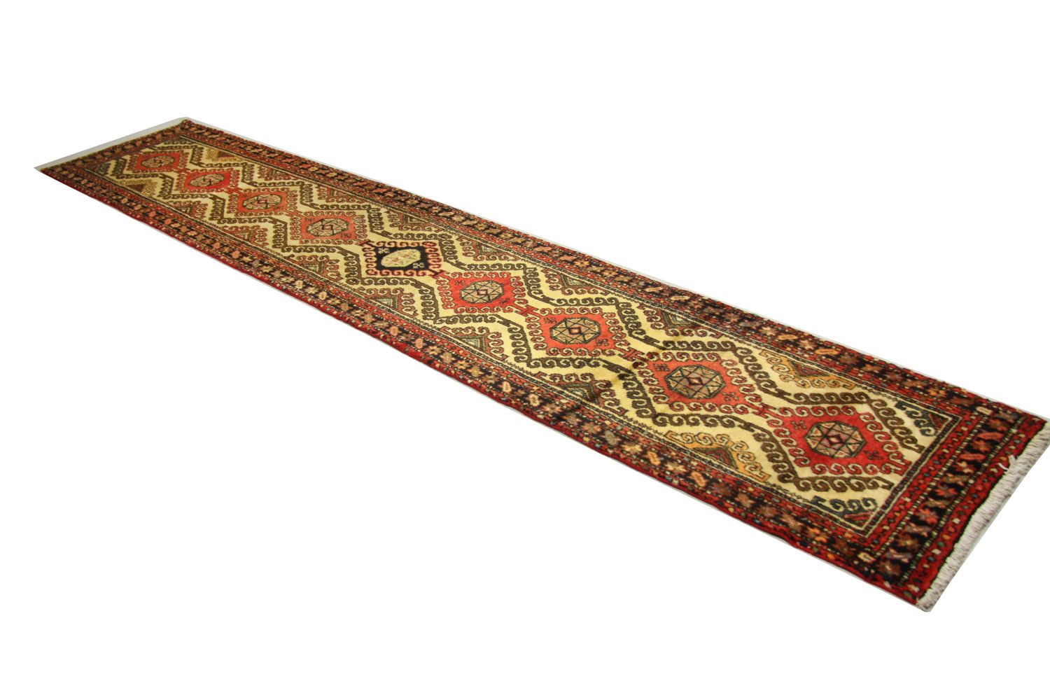Løber Persisk tæppe - Nomadisk - 406 x 80 cm - rød