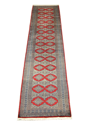 Løber Pakistan Tæppe - 343 x 76 cm - rød