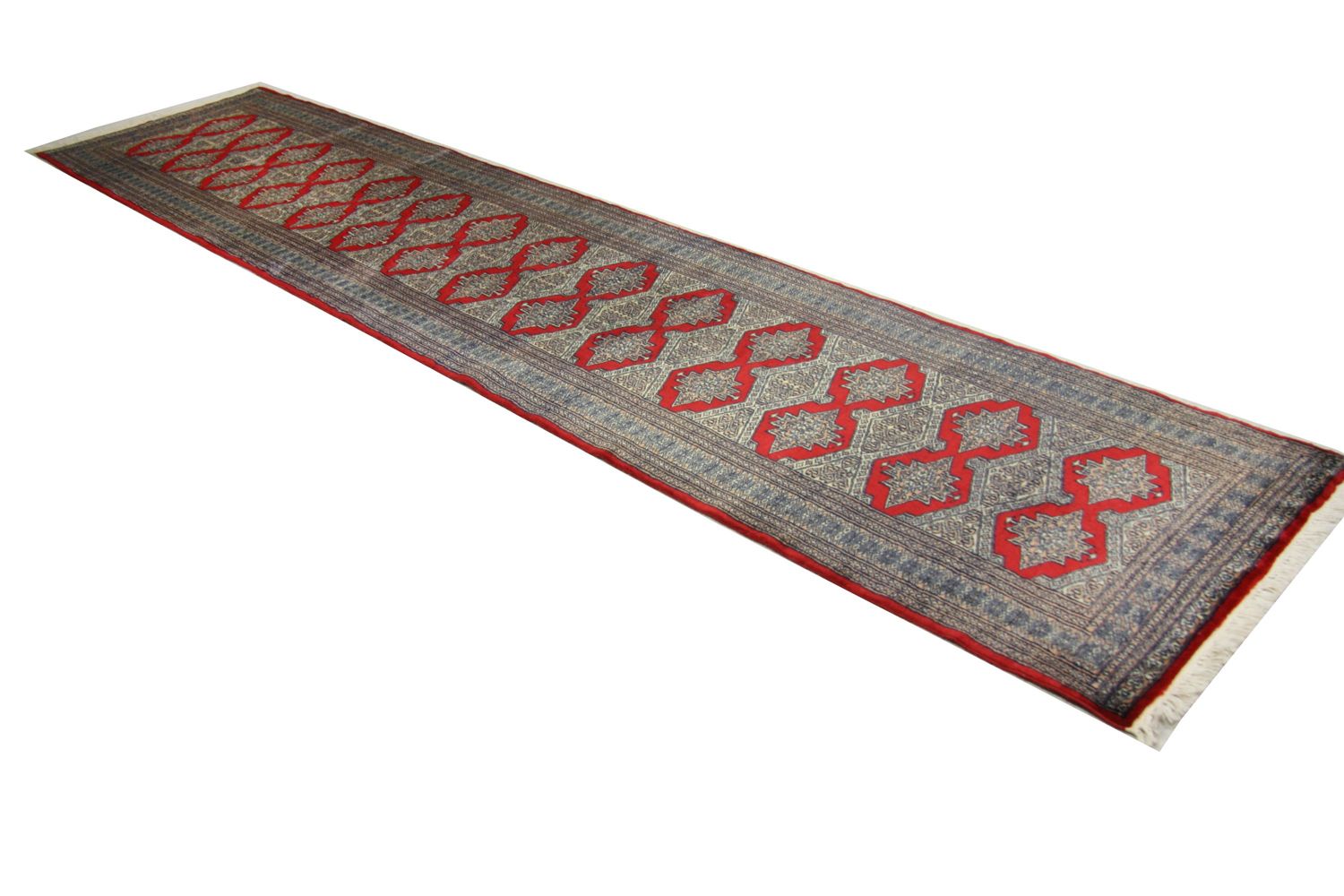Løber Pakistan Tæppe - 343 x 76 cm - rød
