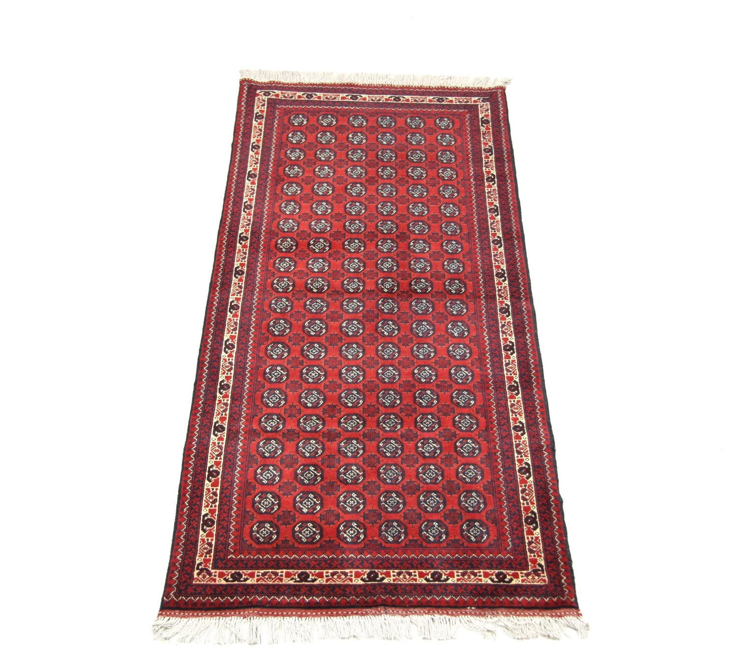Løber Afghansk tæppe - Bukhara - 258 x 87 cm - rød