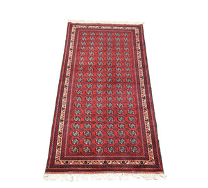 Løber Afghansk tæppe - Bukhara - 258 x 87 cm - rød