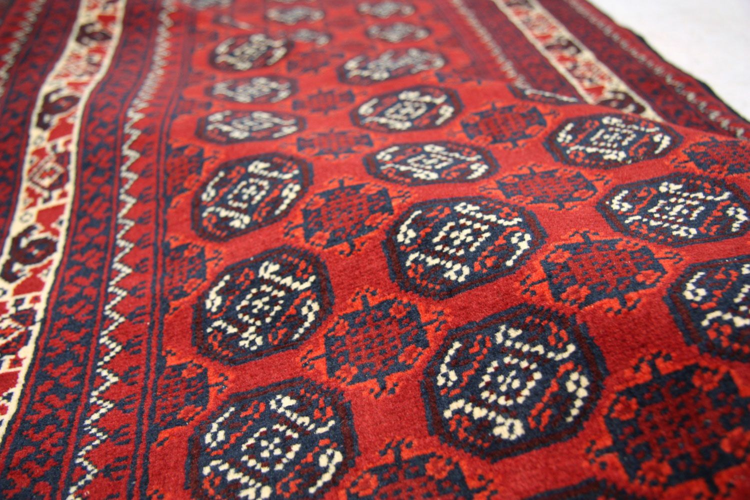 Løber Afghansk tæppe - Bukhara - 258 x 87 cm - rød