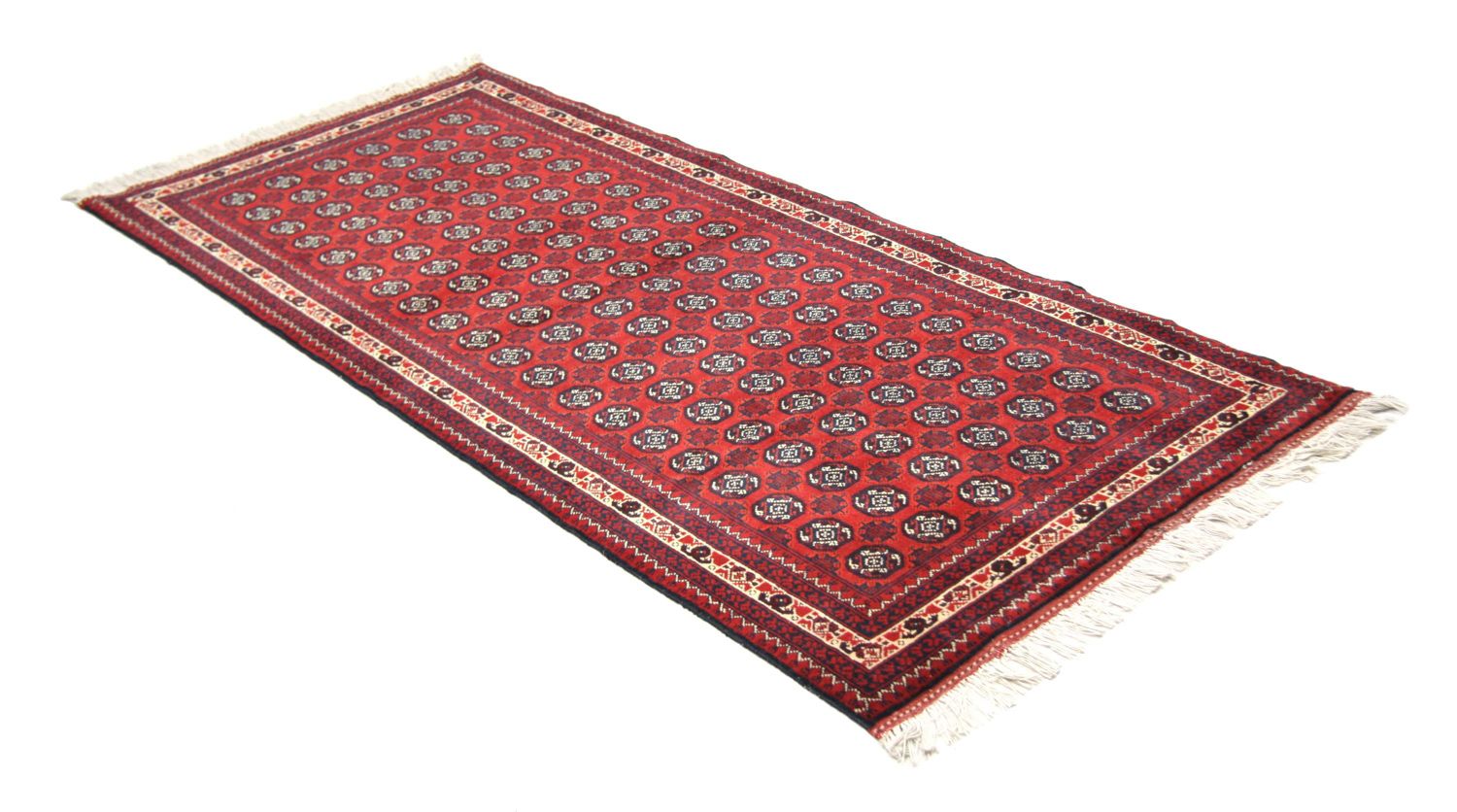 Løber Afghansk tæppe - Bukhara - 258 x 87 cm - rød