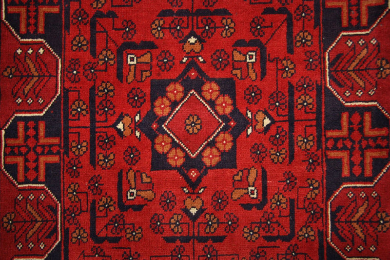 Løber Afghansk tæppe - Kunduz - 286 x 75 cm - rød