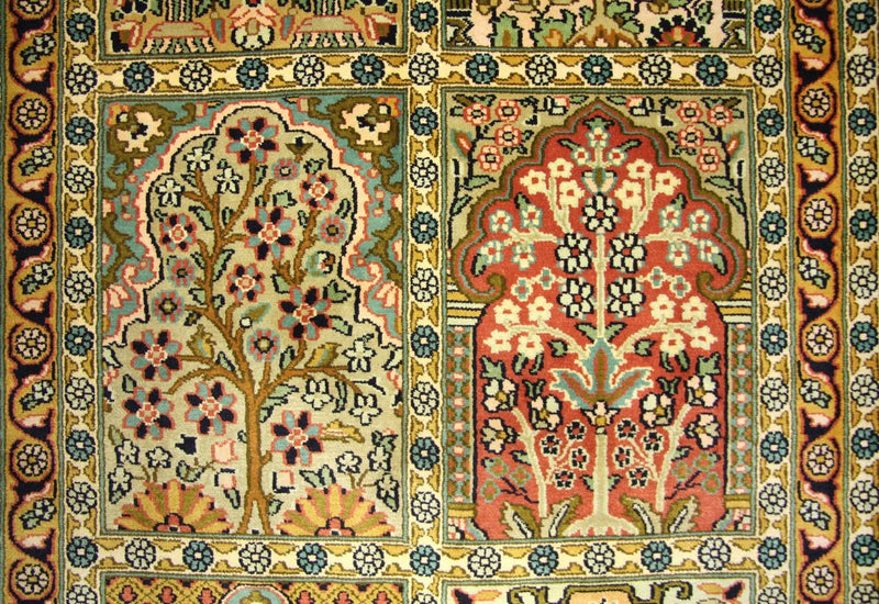 Løber Silketæppe - Kashmir Silk - 298 x 82 cm - flerfarvet
