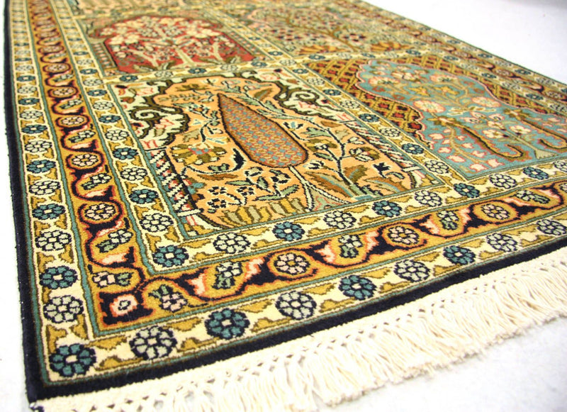 Løber Silketæppe - Kashmir Silk - 298 x 82 cm - flerfarvet