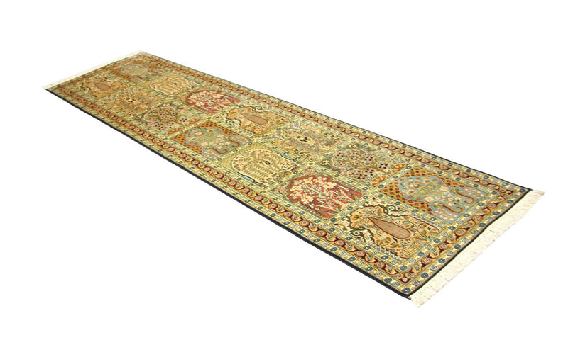 Løber Silketæppe - Kashmir Silk - 298 x 82 cm - flerfarvet