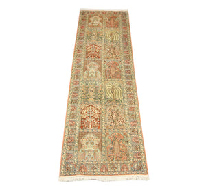 Løber Silketæppe - Kashmir Silk - 292 x 79 cm - brun