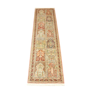 Løber Silketæppe - Kashmir Silk - 307 x 78 cm - flerfarvet