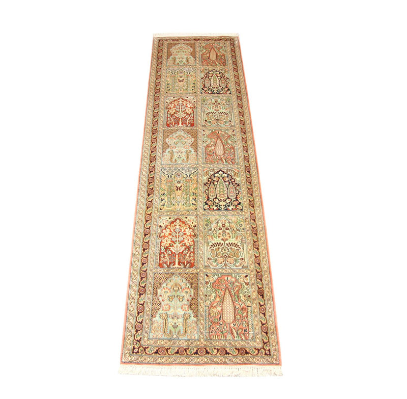 Løber Silketæppe - Kashmir Silk - 307 x 78 cm - flerfarvet