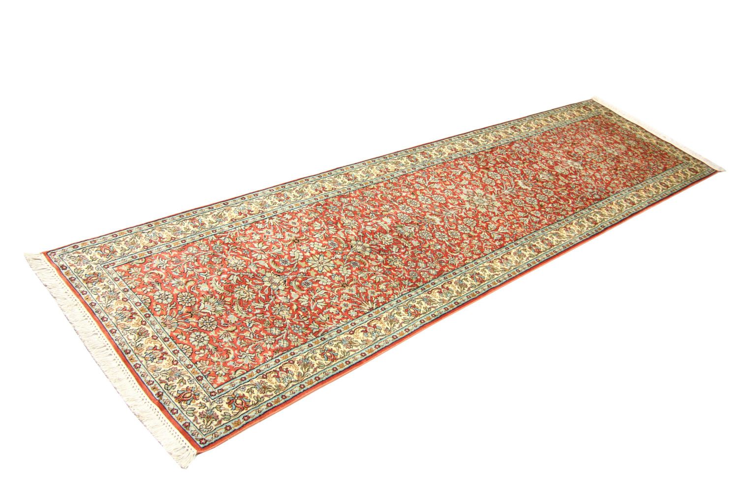 Løber Silketæppe - Kashmir Silk - 292 x 78 cm - orange