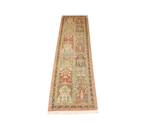 Løber Silketæppe - Kashmir Silk - 305 x 79 cm - brun