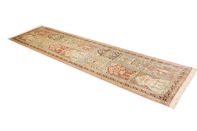 Løber Silketæppe - Kashmir Silk - 305 x 79 cm - brun